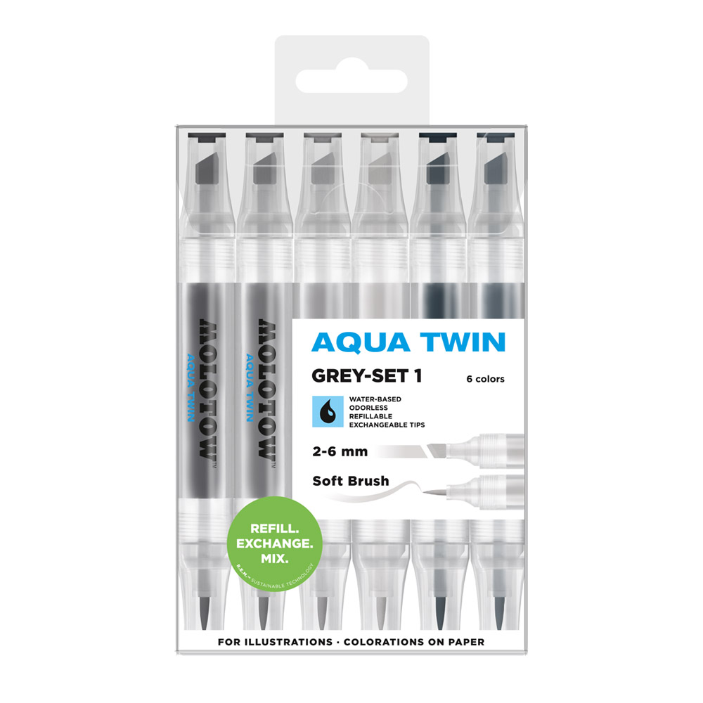 Molotow AQUA TWIN Grey-Set 1