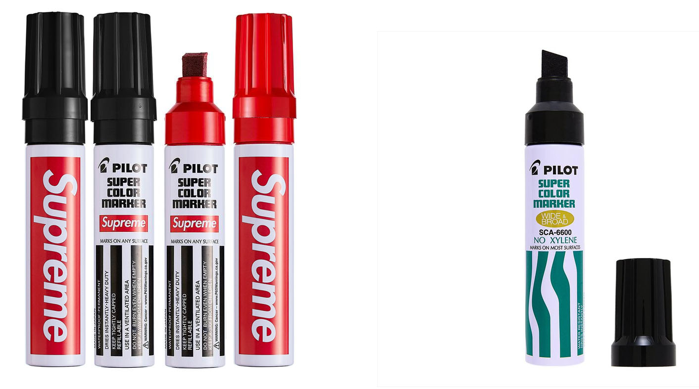 Supreme X Pilot markers collaboration